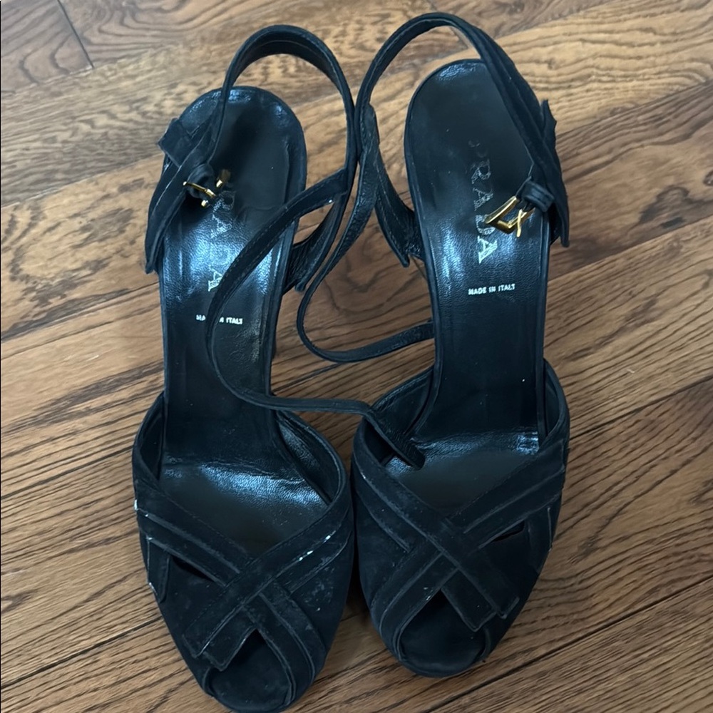 Prada Black Strappy Women's Heels